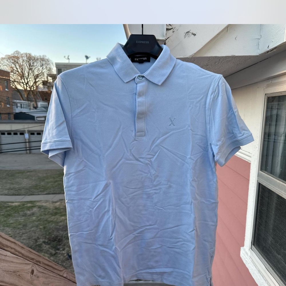 Express Light Blue Men's Polo Shirt